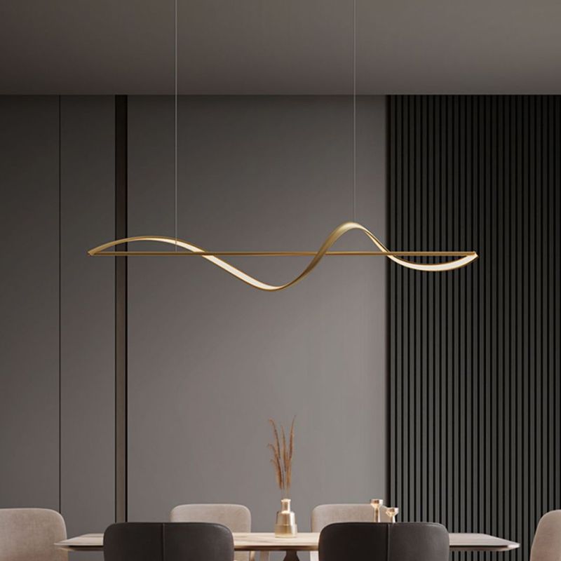 Sculptural Wave Metal Hanging Light with Heat-Resistant Construction for Living Room & Bedroom | Thomler