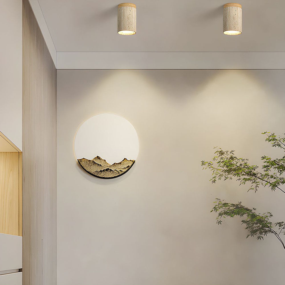 Ceiling Lamp Travertine Wood E27 Beige Hallway Bedroom Scandinavian Flush Mount Lighting | Thomler