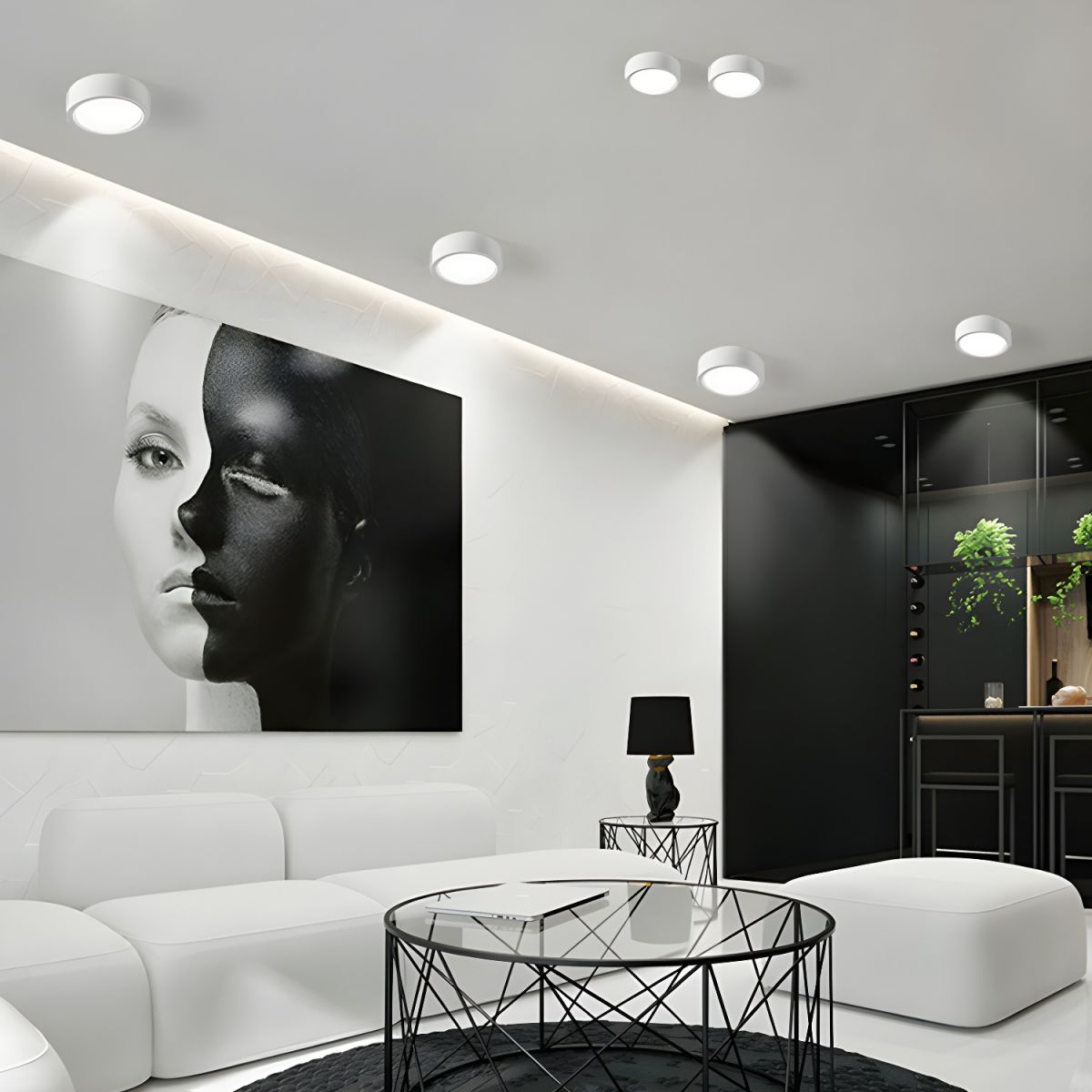 Flush Mount LED Ceiling Light – Ultra-Slim Profile, Modern Minimalist Design for Low Ceilings, Energy-Efficient Integrated Lighting | Thomler
