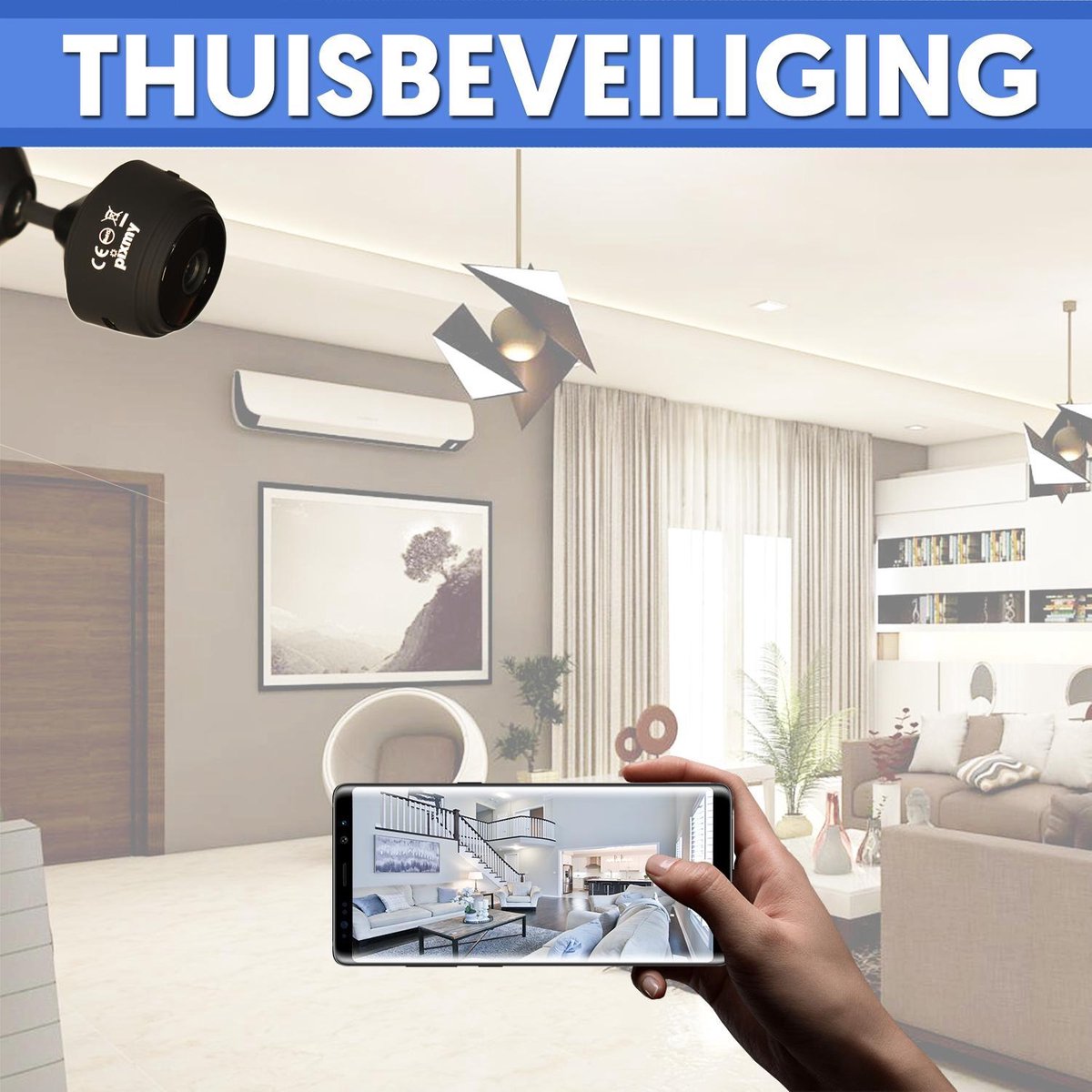 Compact Wireless Security Camera HD 1080P with Night Vision for Home and Office Monitoring | Thomler