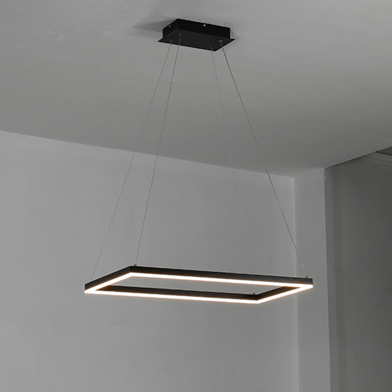 Chandelier Metal Integrated LED 47 in Adjustable Black Living Room Dining Room Pendant Light | Thomler