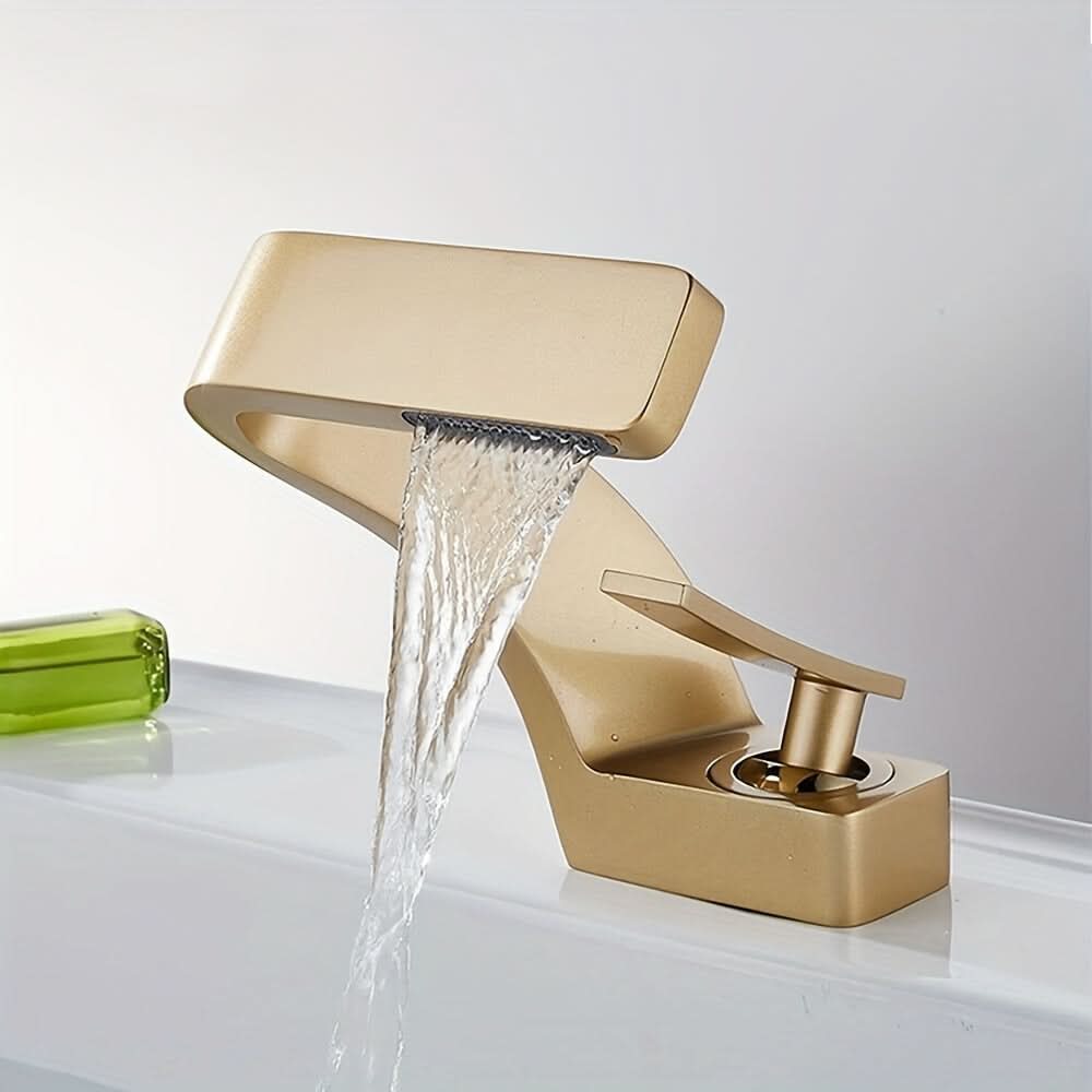 Single-Hole Waterfall Sink Faucet – 304 Stainless Steel Basin Mixer Tap for Modern Bathroom Vanities & Vessel Sinks | Thomler