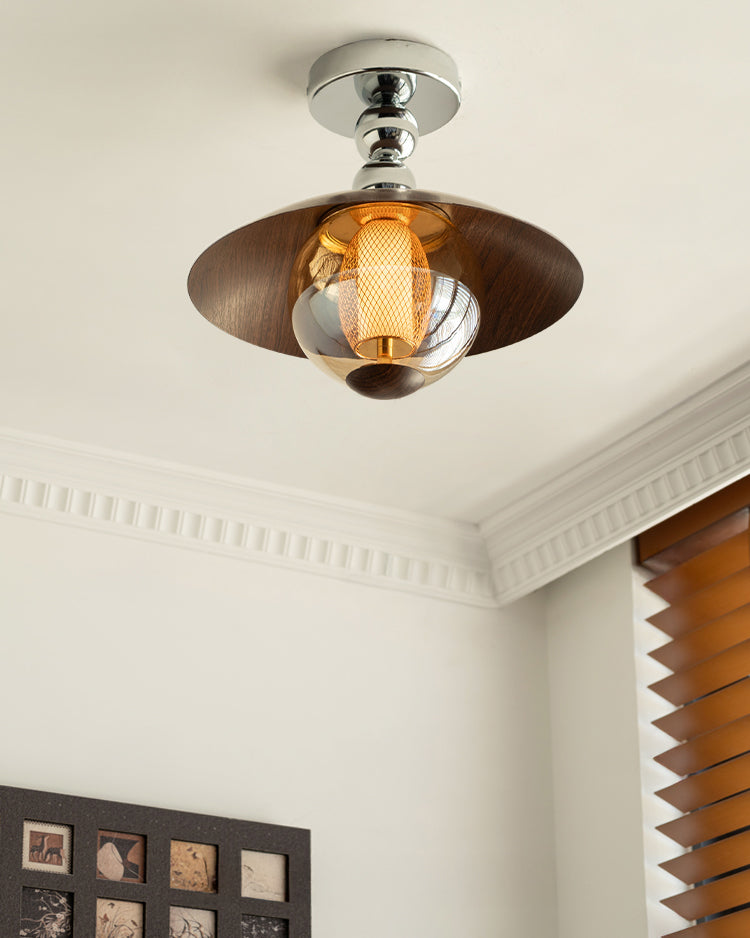 Ceiling Light Glass Dome 12 in Flush Mount Hallway Entryway Lighting Soft Warm Glow | Thomler