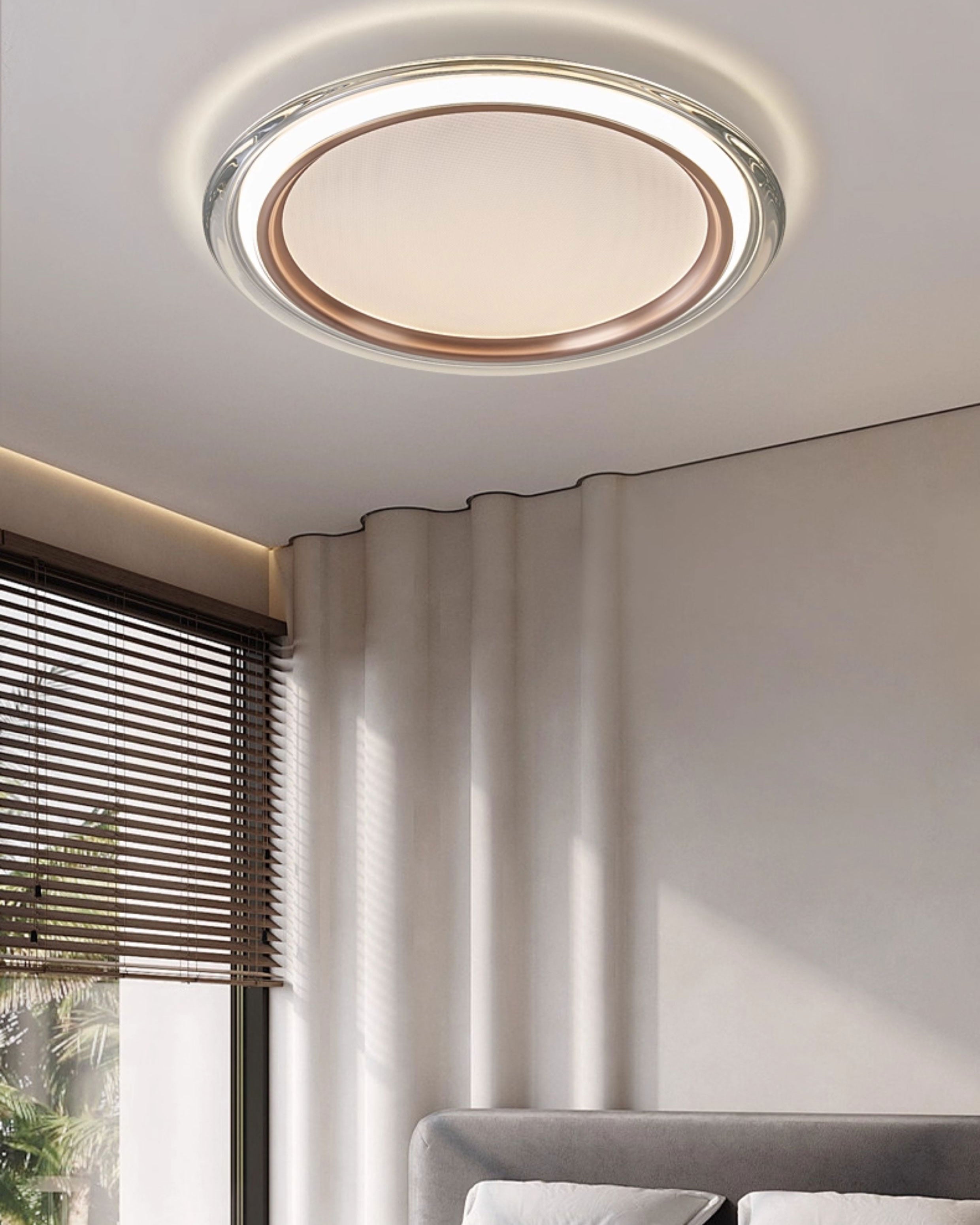 Ceiling Light Metal 14 in Flush Mount Bedroom Acrylic Warm White LED 25W Modern Lighting Fixture | Thomler