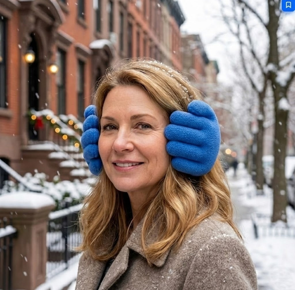 Plush Hand-Shaped Ear Warmers – Cozy Padded Earmuffs for Cold Weather | Winter Headband Accessory for Men & Women | Soft Cotton Ear Covers | Thomler