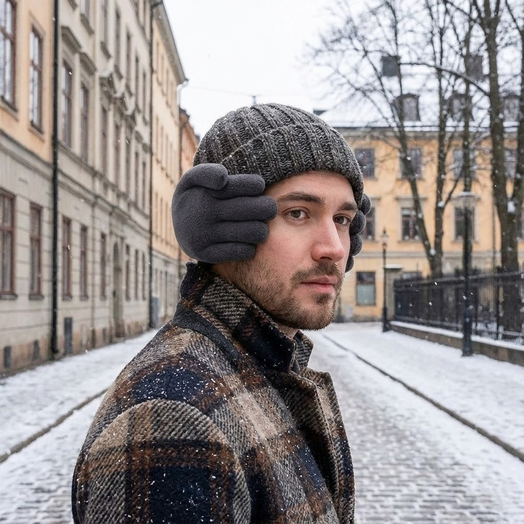 Plush Hand-Shaped Ear Warmers – Cozy Padded Earmuffs for Cold Weather | Winter Headband Accessory for Men & Women | Soft Cotton Ear Covers | Thomler