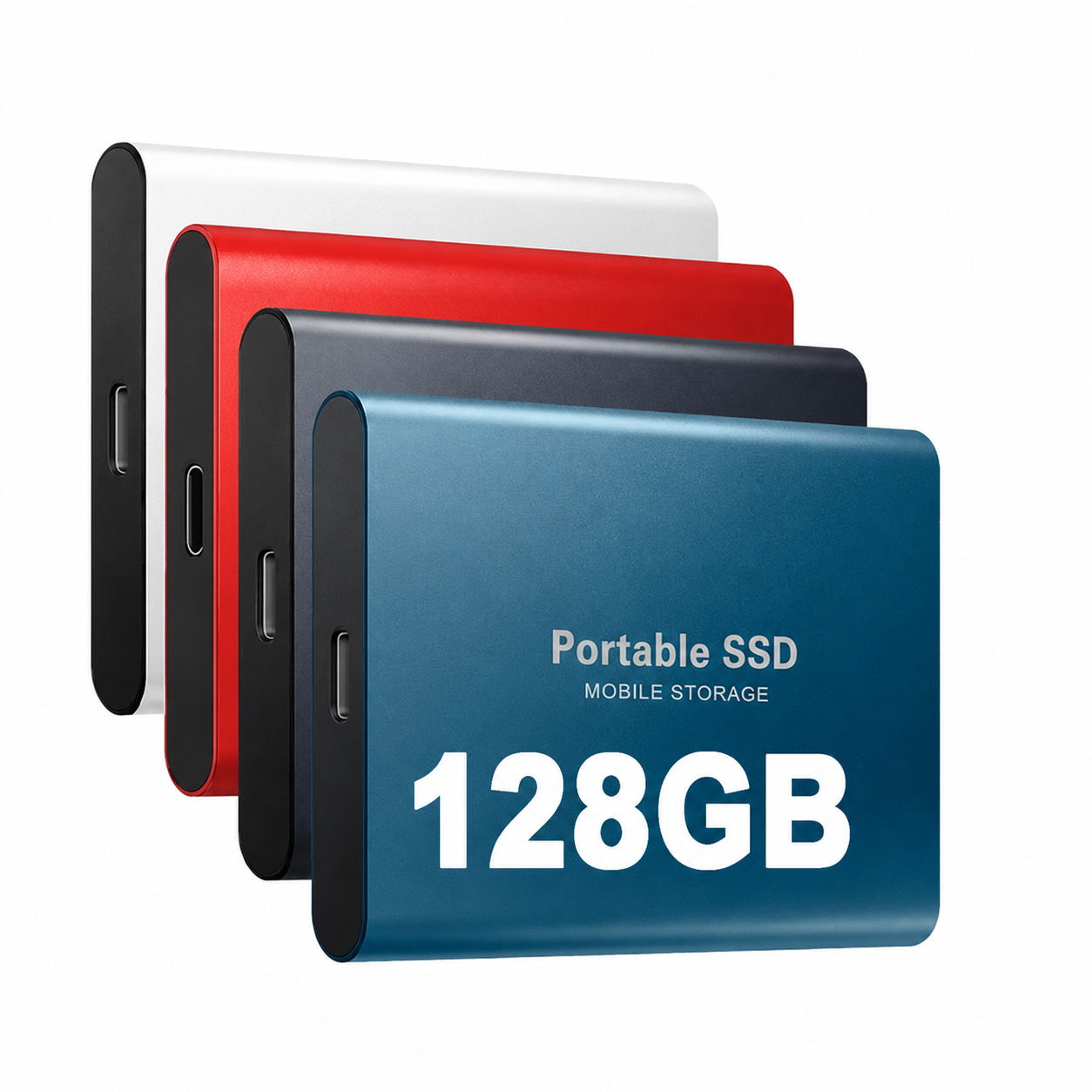 128GB Portable External SSD Drive – Aluminum Housing, Shock-Resistant Storage for Laptop, Desktop & Gaming | Thomler