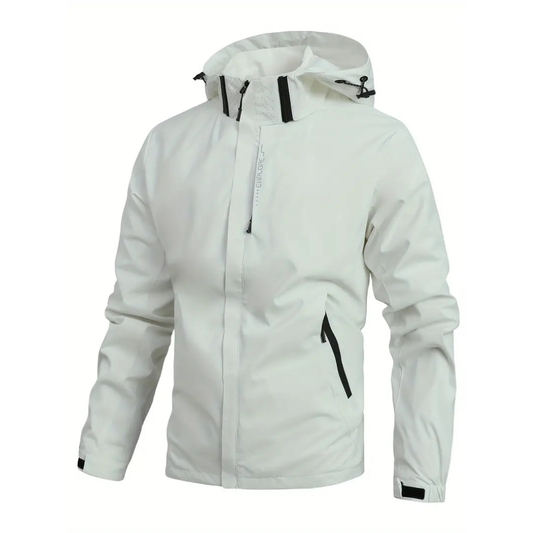 Lightweight Zip-Front Rain Jacket with Hood – Breathable Weather Shell for Men | Thomler