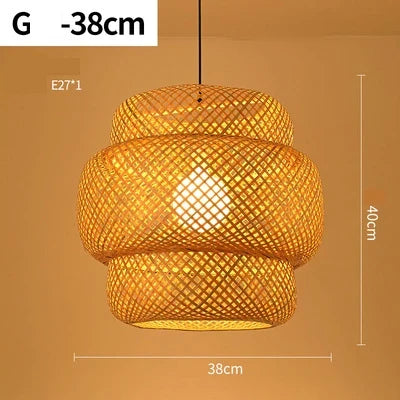 Handwoven Rattan Pendant Light Fixture Natural Woven Ceiling Lamp Rustic Farmhouse Hanging Light for Dining Room Kitchen Island Boho Home | Thomler