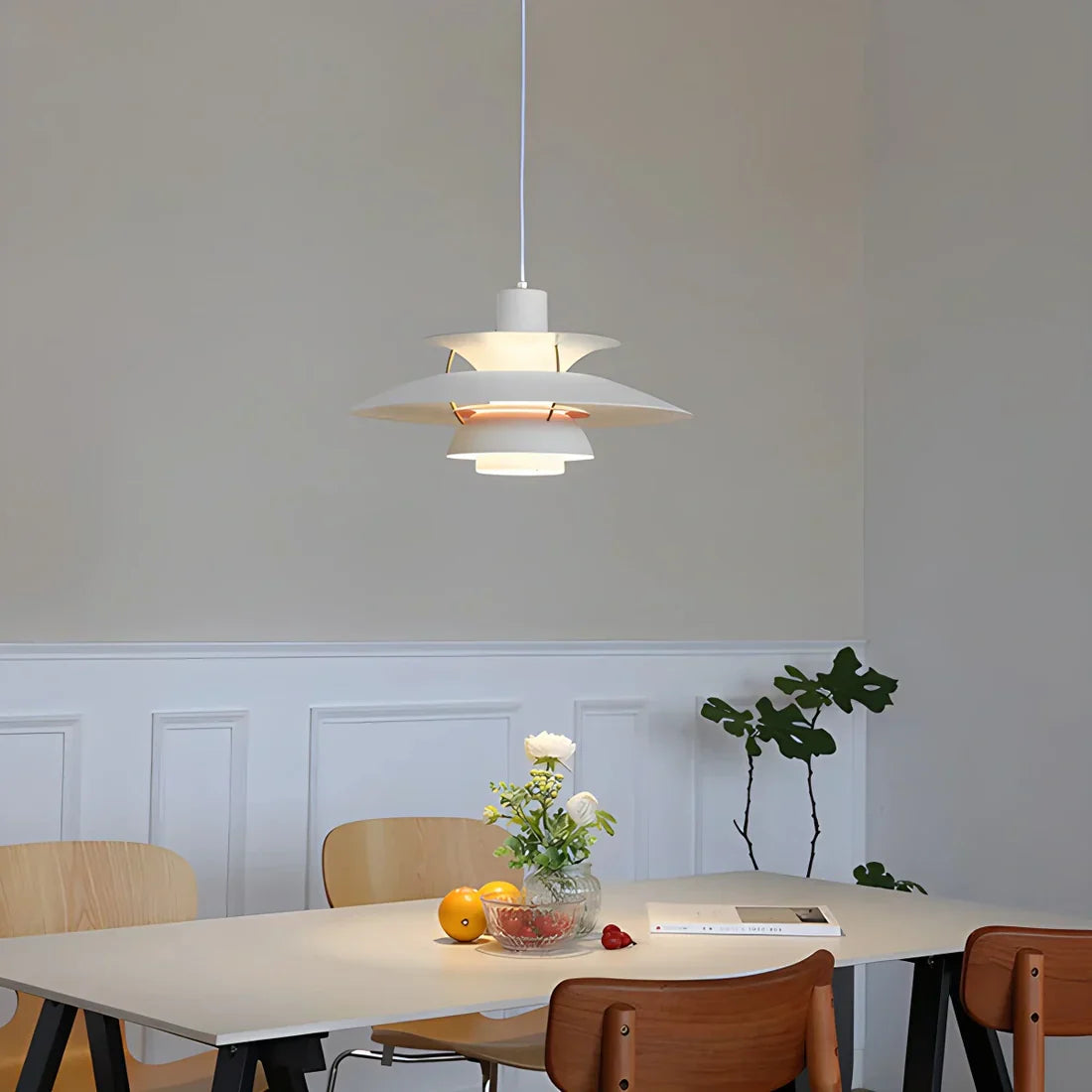 Pendant Light Alloy E27 Green Dining Room Scandinavian Layered Ceiling Hanging Living Room Ambient Lighting | Thomler