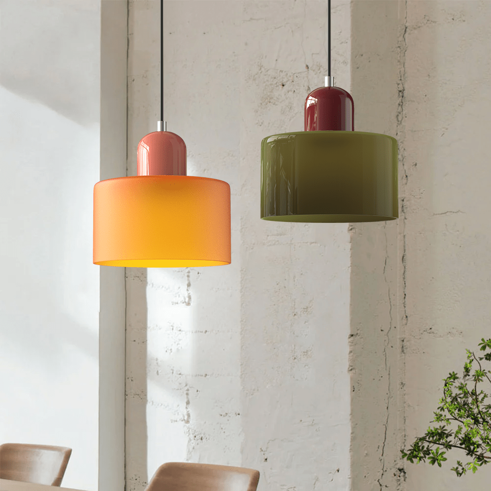 Handwoven Glass Pendant Light Bauhaus Style Indoor Hanging Lamp Adjustable Cable for Dining Room Kitchen Home Office | Thomler