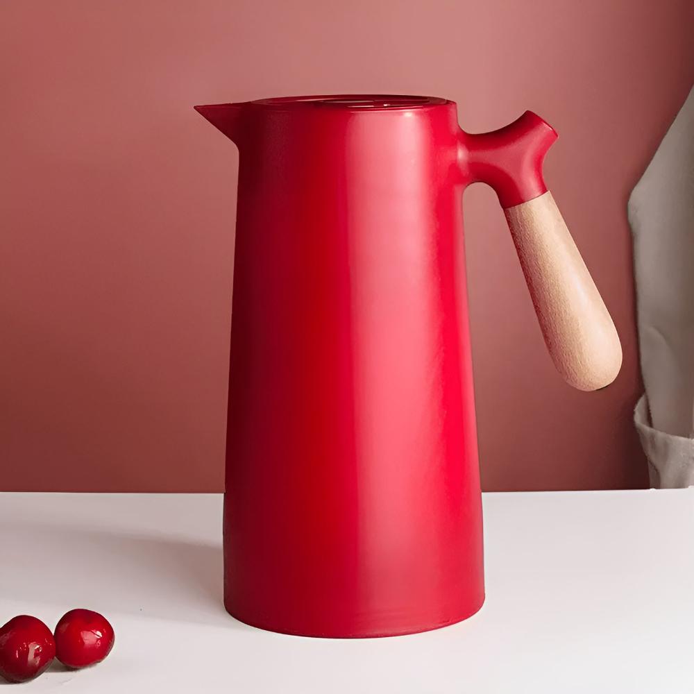 Carafe Stainless Steel 1.0 L Wooden Handle Leak Proof Hot Cold Kitchen Coffee Tea Flask | Thomler