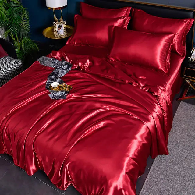 Satin Duvet Cover Set with Pillowcases Smooth Silky Bedding Full Queen King for Bedroom Decor Soft Luxury Comforter Cover Machine Washable | Thomler