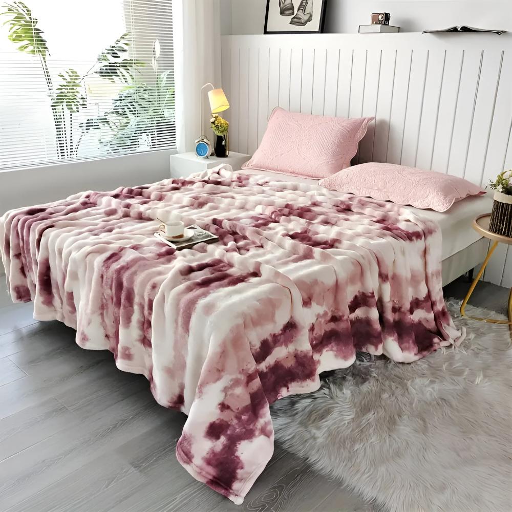 Swirl-Dyed Faux-Fur Throw Blanket – Plush & Cozy Year-Round for Couch, Bed & Travel | Thomler