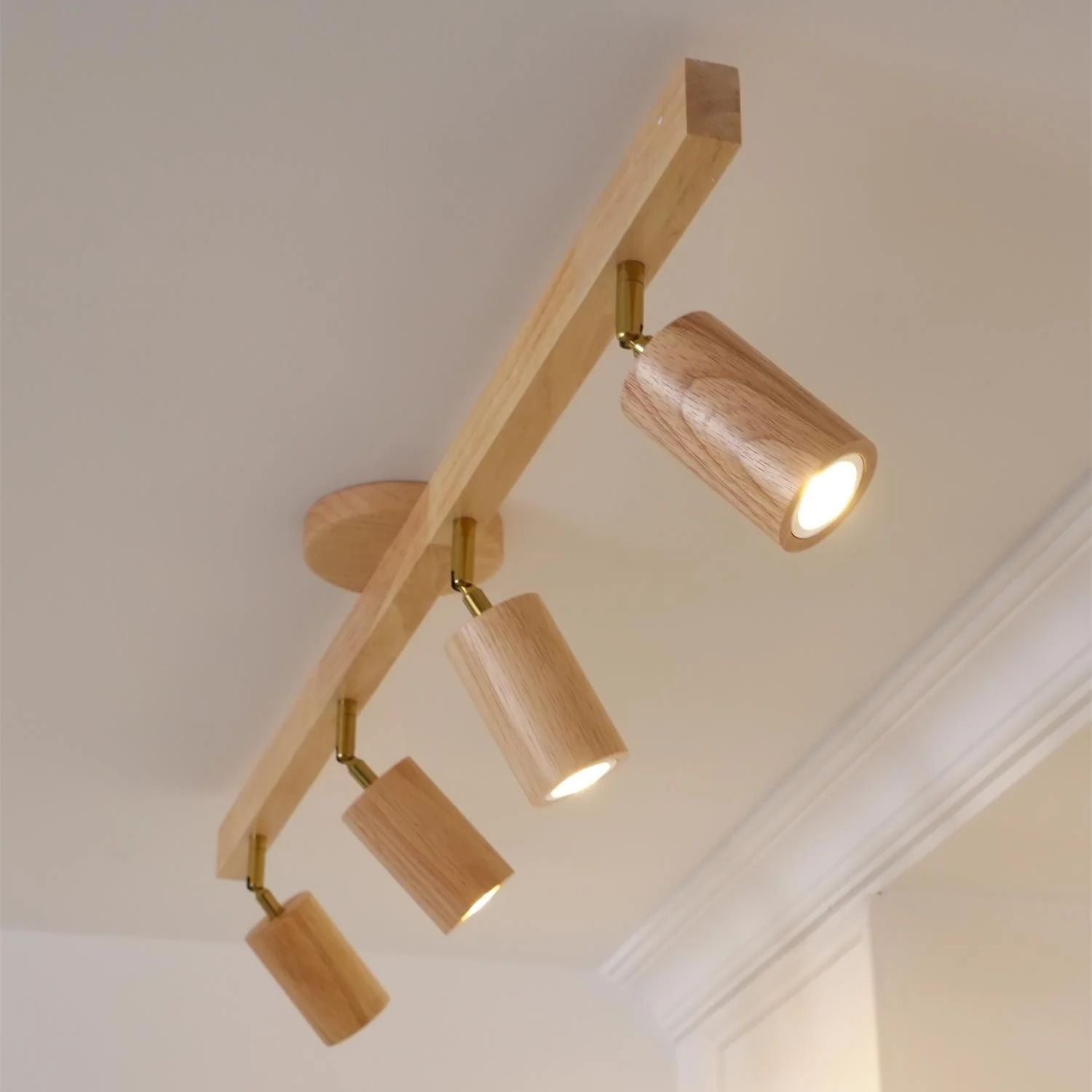 Ceiling Track Light Wood Adjustable LED 5.0 W 100.0 cm Living Room Kitchen Hallway Focused Lighting | Thomler