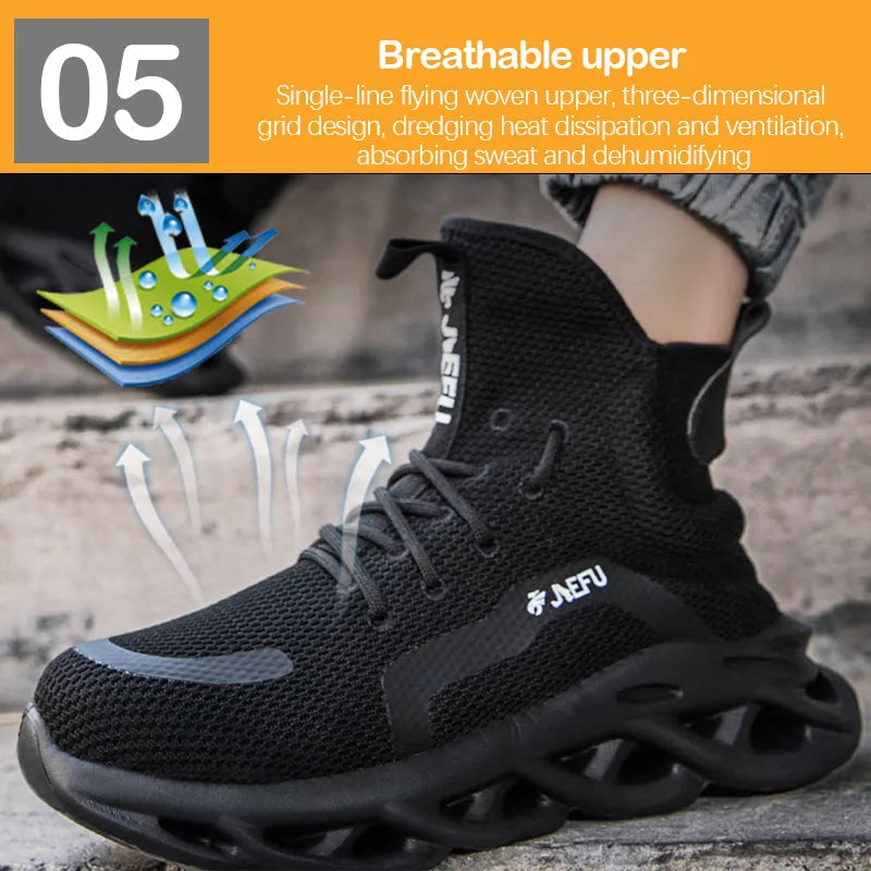 Steel Toe Safety Work Shoes for Men – Kevlar Midsole Protection, Lightweight Comfort for Construction, Warehouse & Industrial Jobs | Thomler
