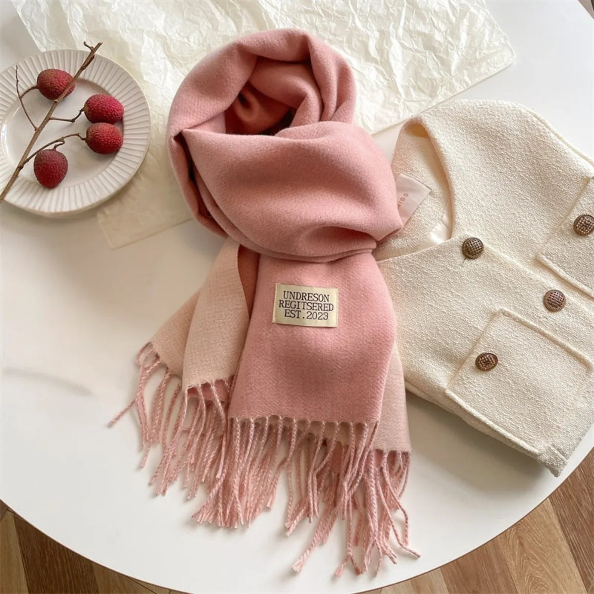 Reversible Fringed Pashmina Wrap Scarf – Soft Tassel Shawl for Women, Two-Tone Elegant Design for All Seasons | Thomler