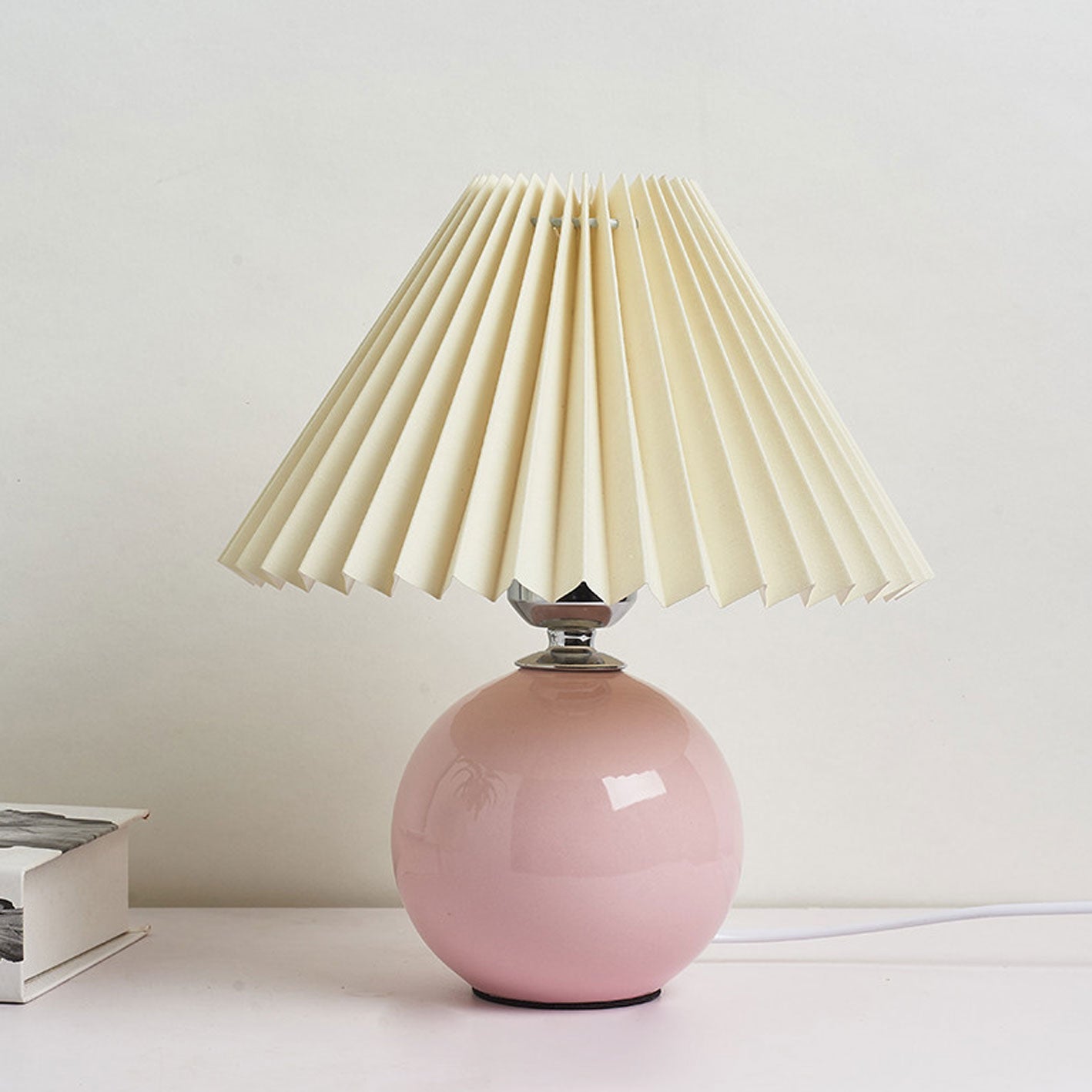 Table Lamp Ceramic 11 in x 9.5 in Modern Bedside Living Room Study LED E26 Fabric Shade | Thomler