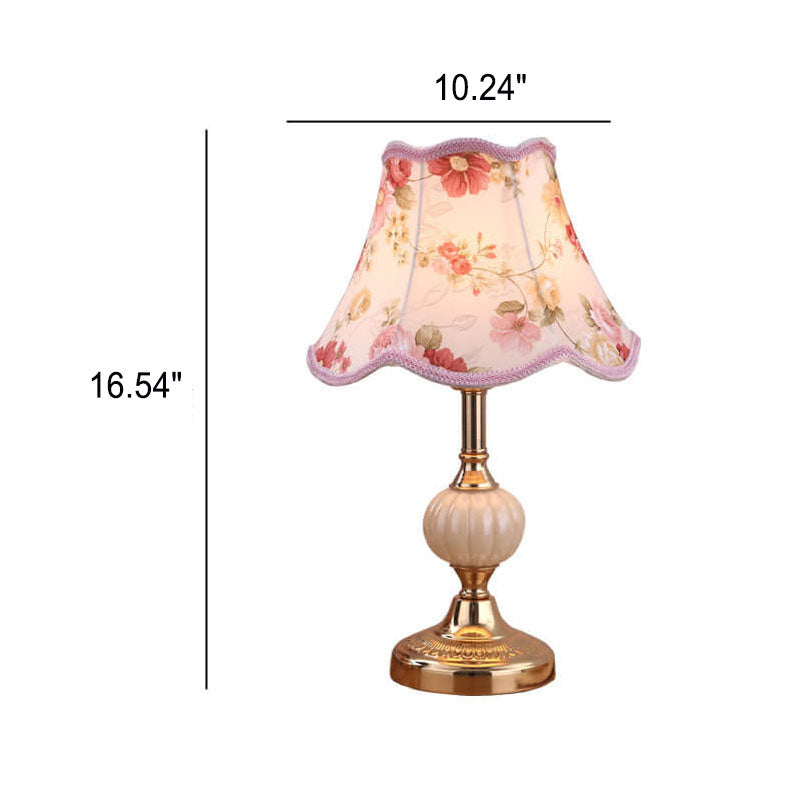 Table Lamp Glass Iron Fabric 16.5 in Modern Bedside Living Room Study LED E26 Light | Thomler