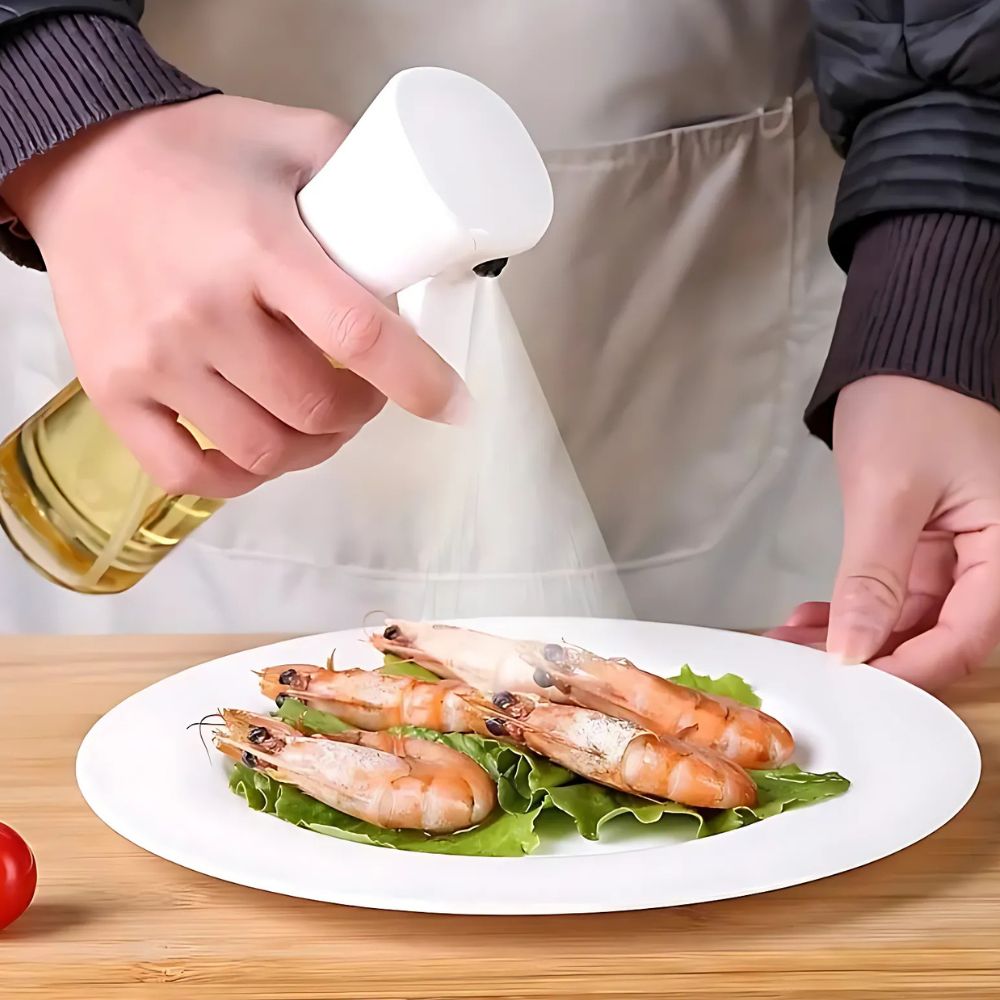 Oil Spray Bottle Glass 100 ml Black Air Fryer BBQ Salad Cooking Mister Vinegar Dressing Kitchen Dispenser | Thomler