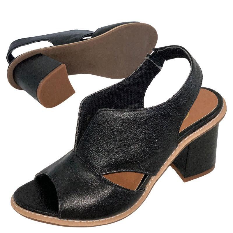 Blokhak Sandalen Dames Open Teen Elegant | Navando