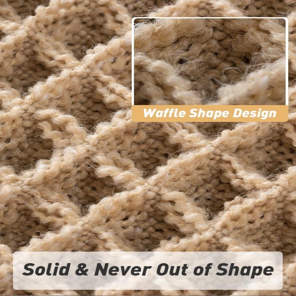 Bath Mat Waffle Texture Quick Dry Non Slip Beige Bathroom Shower Floor Rug Absorbent Soft Spa Style | Thomler