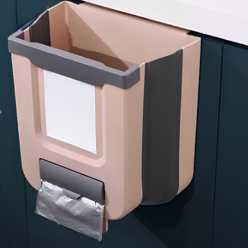 Over-Cabinet Door Waste Bin Organizer – Space-Saving Collapsible Kitchen Trash Holder for Countertop Prep & Cleanup | Thomler