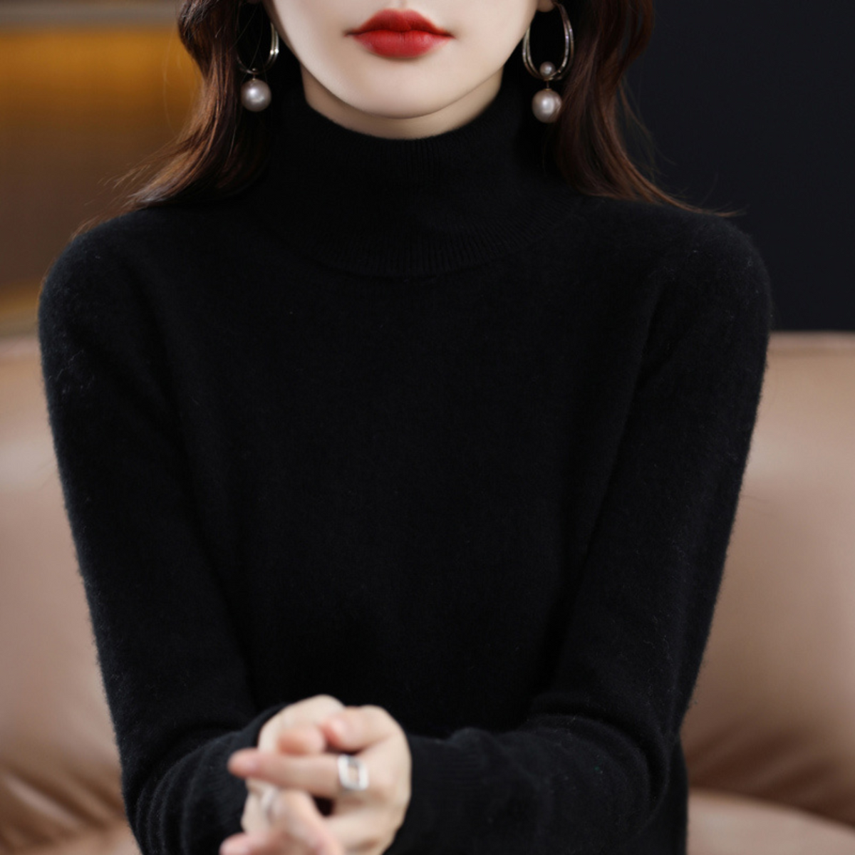 Women's Cashmere Turtleneck Sweater – Soft Knit Pullover for Fall & Winter | Thomler