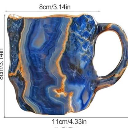 Insulated Crystal Coffee Mug with Natural Mineral Glaze - Handcrafted Artisan Cup for Hot & Cold Drinks - Microwave & Dishwasher Safe - 12 | Thomler