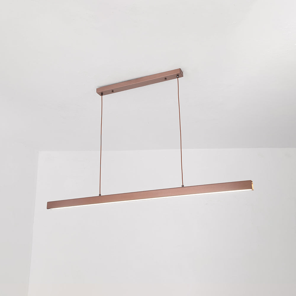 Sleek Overhead LED Bar Light Metal Frame Acrylic Diffuser Adjustable Height Dining Room Kitchen Island | Thomler