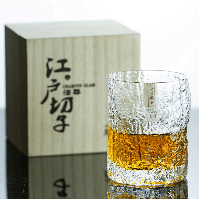 Traditional Cut Crystal Whisky Tumbler with Textured Faceted Design for Bourbon & Scotch Lovers | Thomler