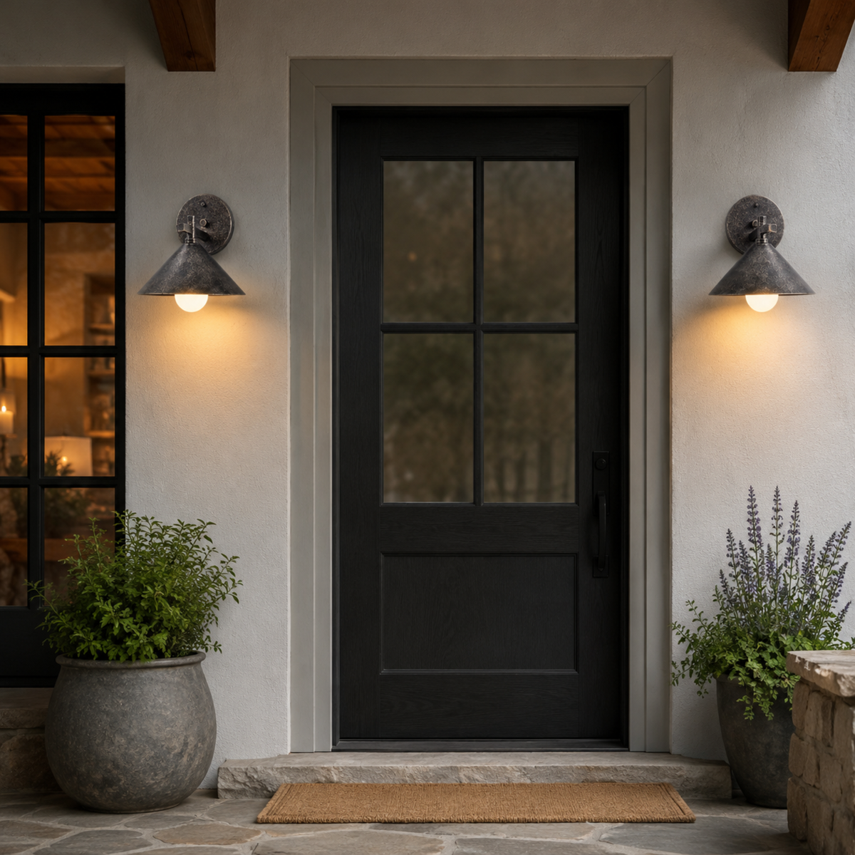 Metal Geometric Sconce for Porches, Patios & Entryways – Weatherproof E27 Fixture | Thomler