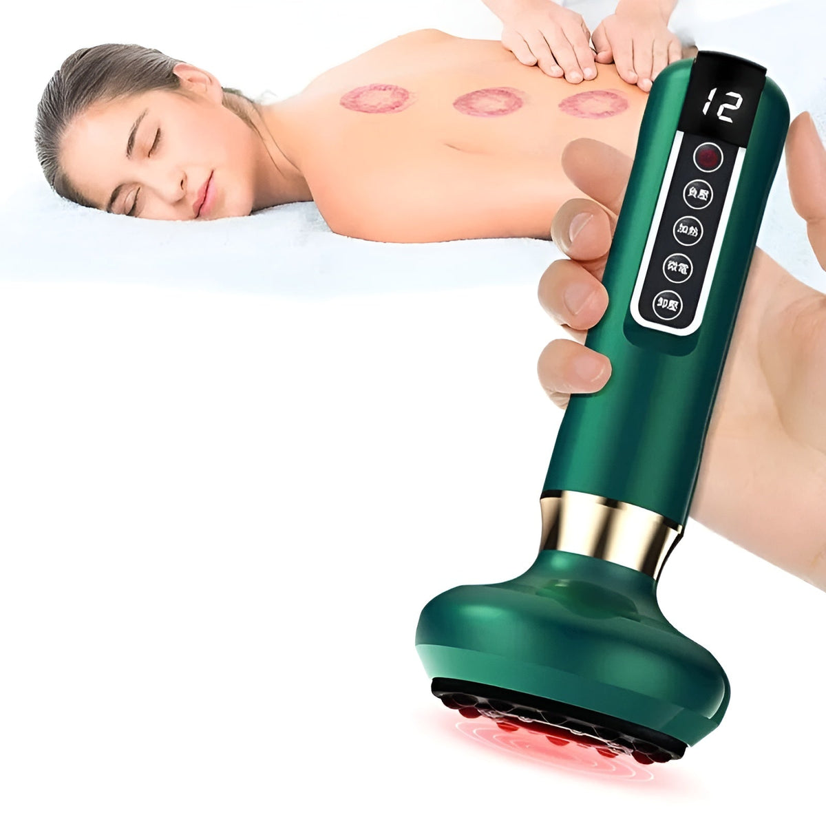 Cordless Handheld Muscle Massager with Suction & Heat Technology for Deep Tissue Relief at Home | Thomler