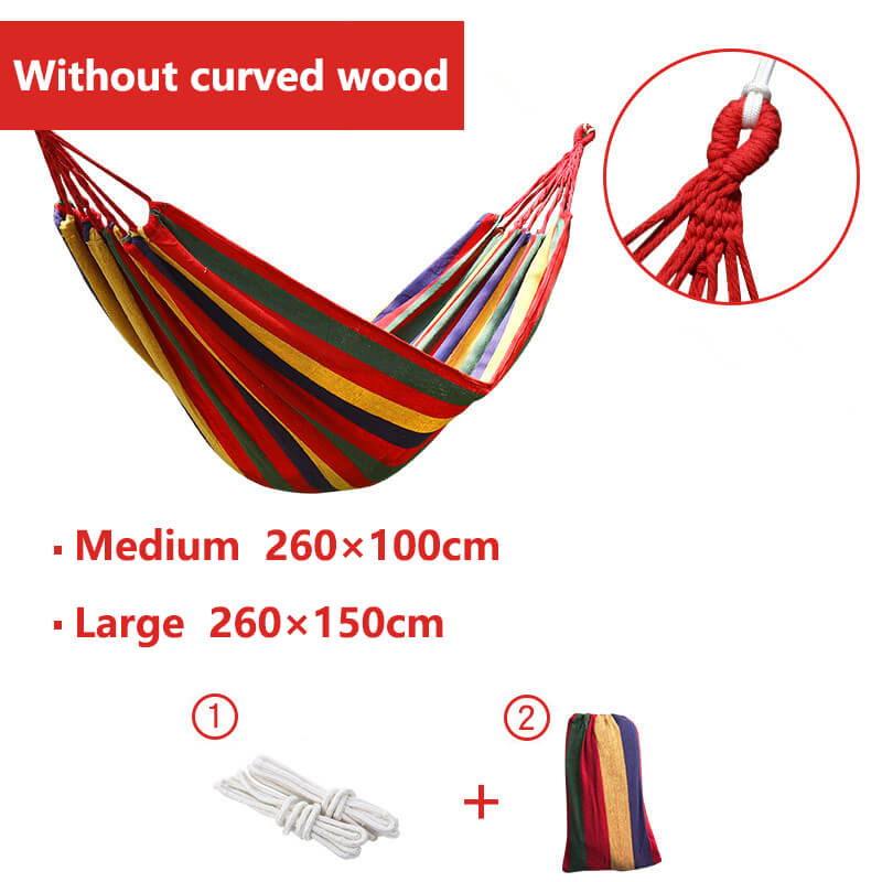 Hammock Cotton Blend 260.0 cm Portable Garden Balcony Camping Relaxation Swing Bed With Storage Bag Anti Tilt Design | Thomler