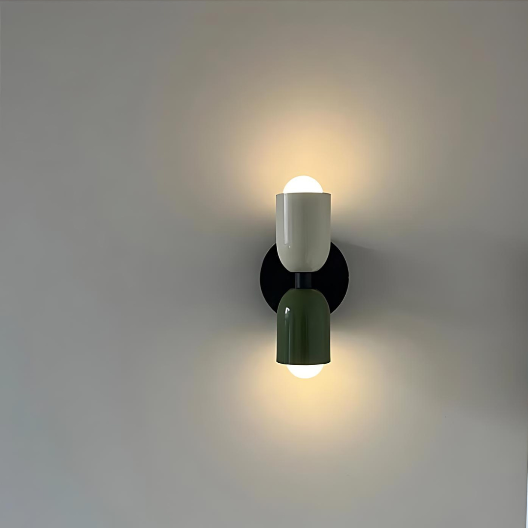 Wall Lamp Metal 12.0 cm (4.7") Cream Bedroom Hallway Warm White E27 Double Light Indoor Accent Lighting | Thomler