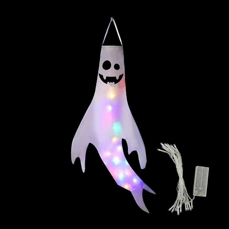LED Illuminated Spirit Windsock Decorations for Outdoor Yards and Indoor Displays – Festive October Hanging Accents | Thomler