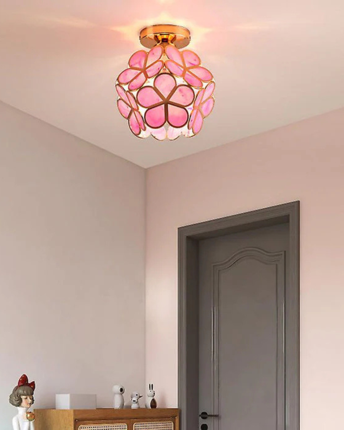 Ceiling Lamp Acrylic 20.0 cm (7.9") Gold Hallway Bedroom LED Floral Flush Mount Light Fixture | Thomler