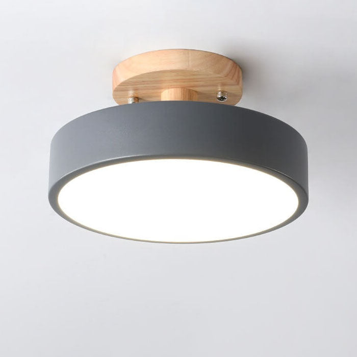 Semi-Flush LED Ceiling Light with Adjustable Color Temperature – Wood & Acrylic Design for Bedroom, Living Room & Hallway | Thomler