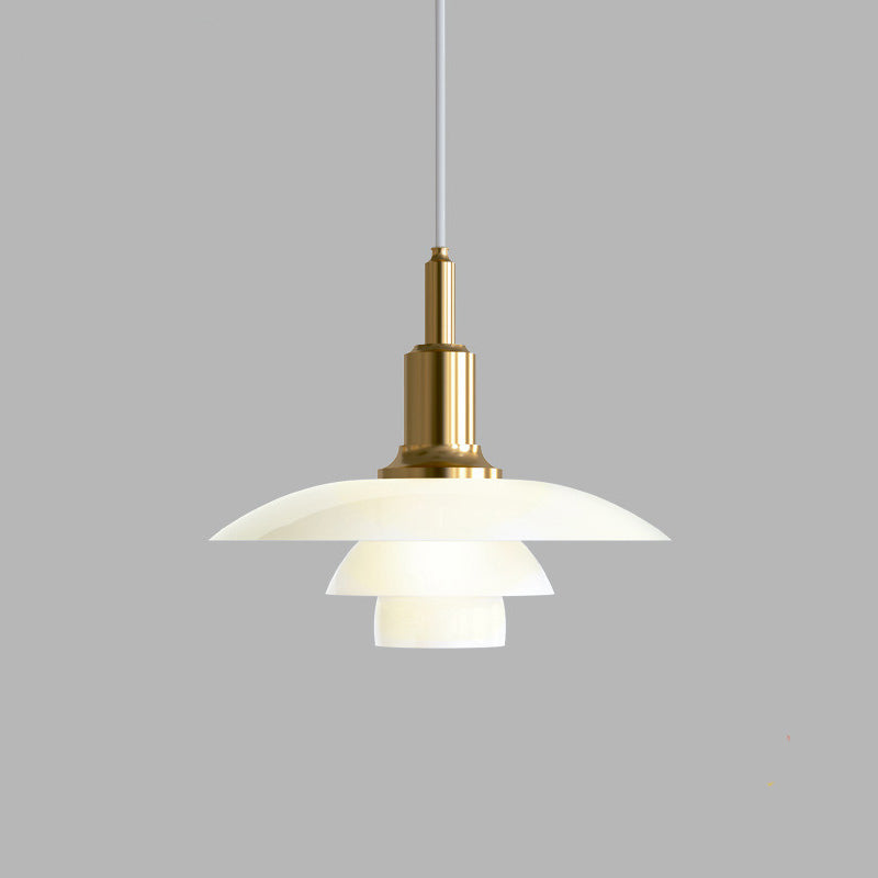Pendant Light Glass 28.0 cm White Dining Room Scandinavian Hanging Ceiling Lamp Adjustable Cord E27 Soft Ambient Lighting | Thomler