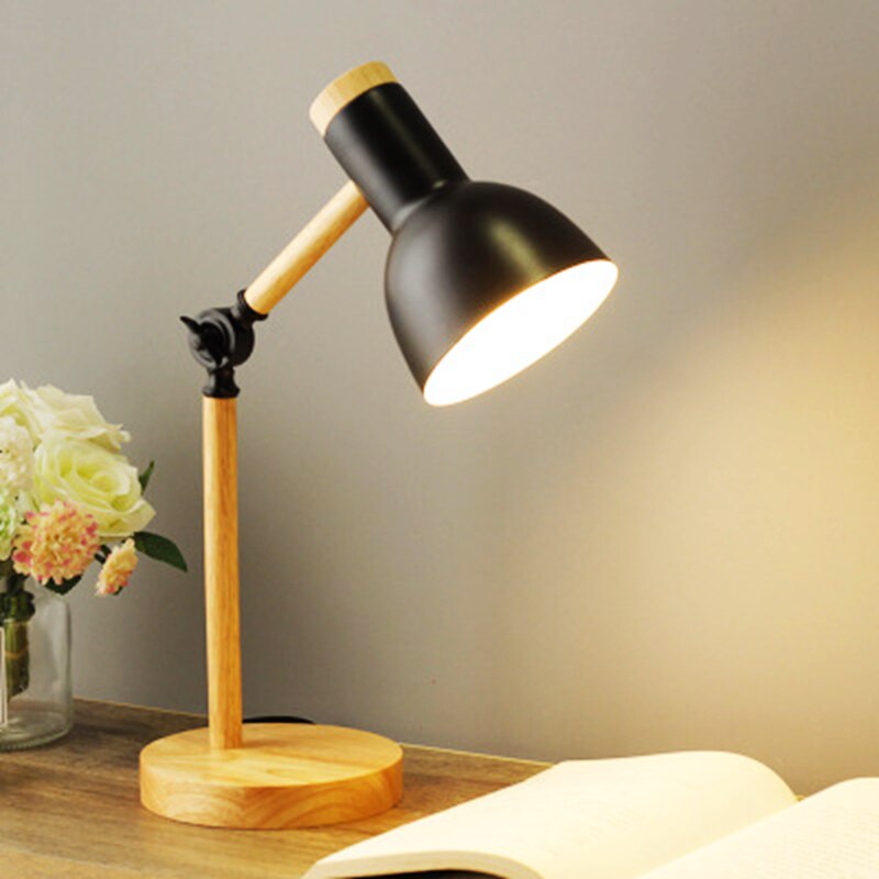 Articulated Wood & Metal LED Reading Lamp with Adjustable Arm – Modern Task Lighting for Desk, Office, Bedroom | Thomler
