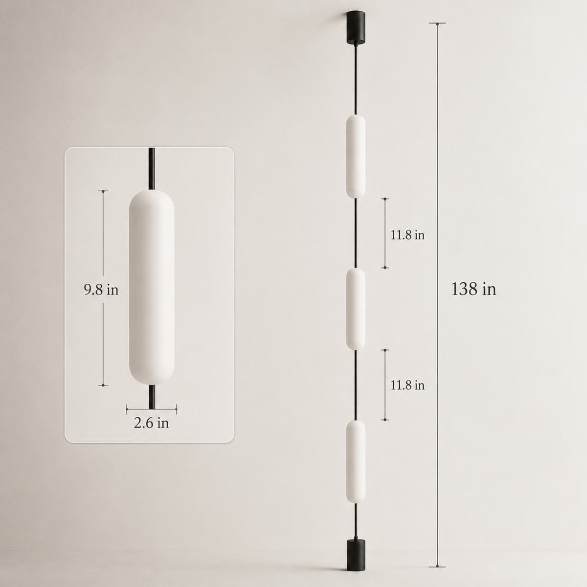 Vertical LED Pole Light – Full-Height Ambient Column Lamp for Living Room & Bedroom | Thomler