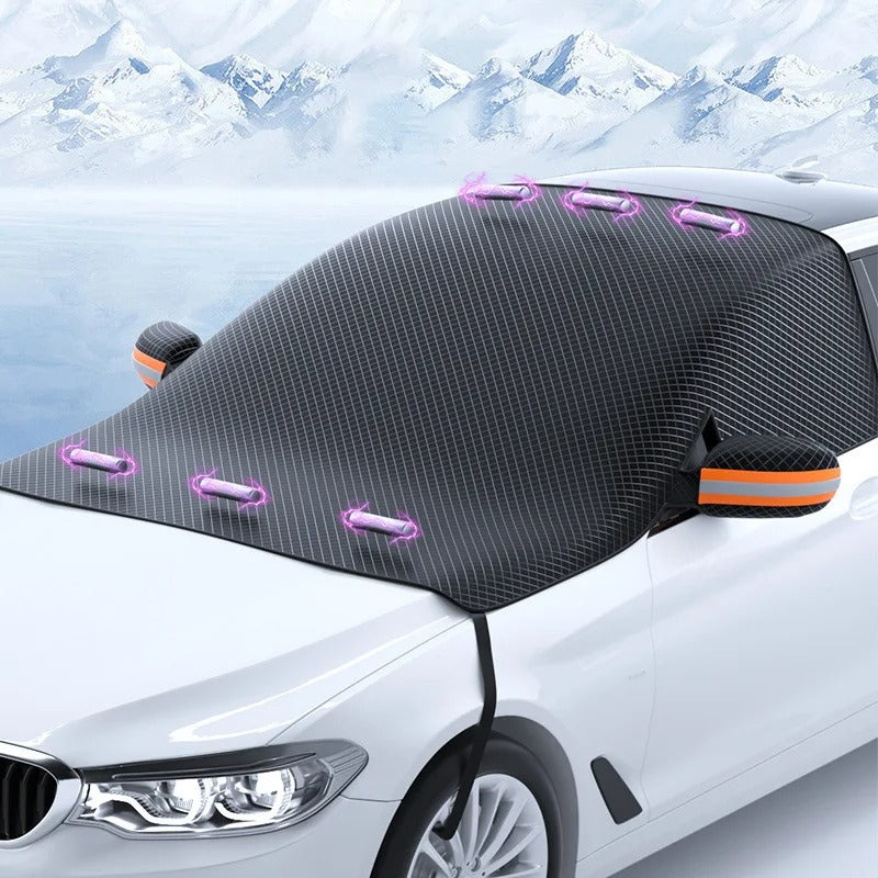 Magnetic Windshield Snow Cover for Cars – All-Season Protection from Ice, Frost & Sun – Easy Install with Built-In Magnets | Thomler