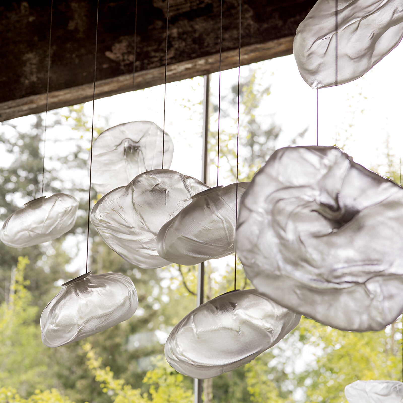 Pendant Light Glass Cloud 15.7 in Amber Dining Room Kitchen Island Hanging Ceiling Lamp Minimalist Nordic Artistic Fixture | Thomler