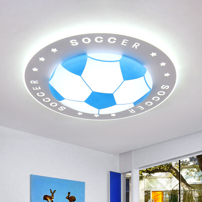 Soccer Ball Ceiling Light Fixture for Kids Room LED Flush Mount 16.5" 20.5" Sports Theme Bedroom Lighting Boys Girls Nursery Acrylic Shade | Thomler