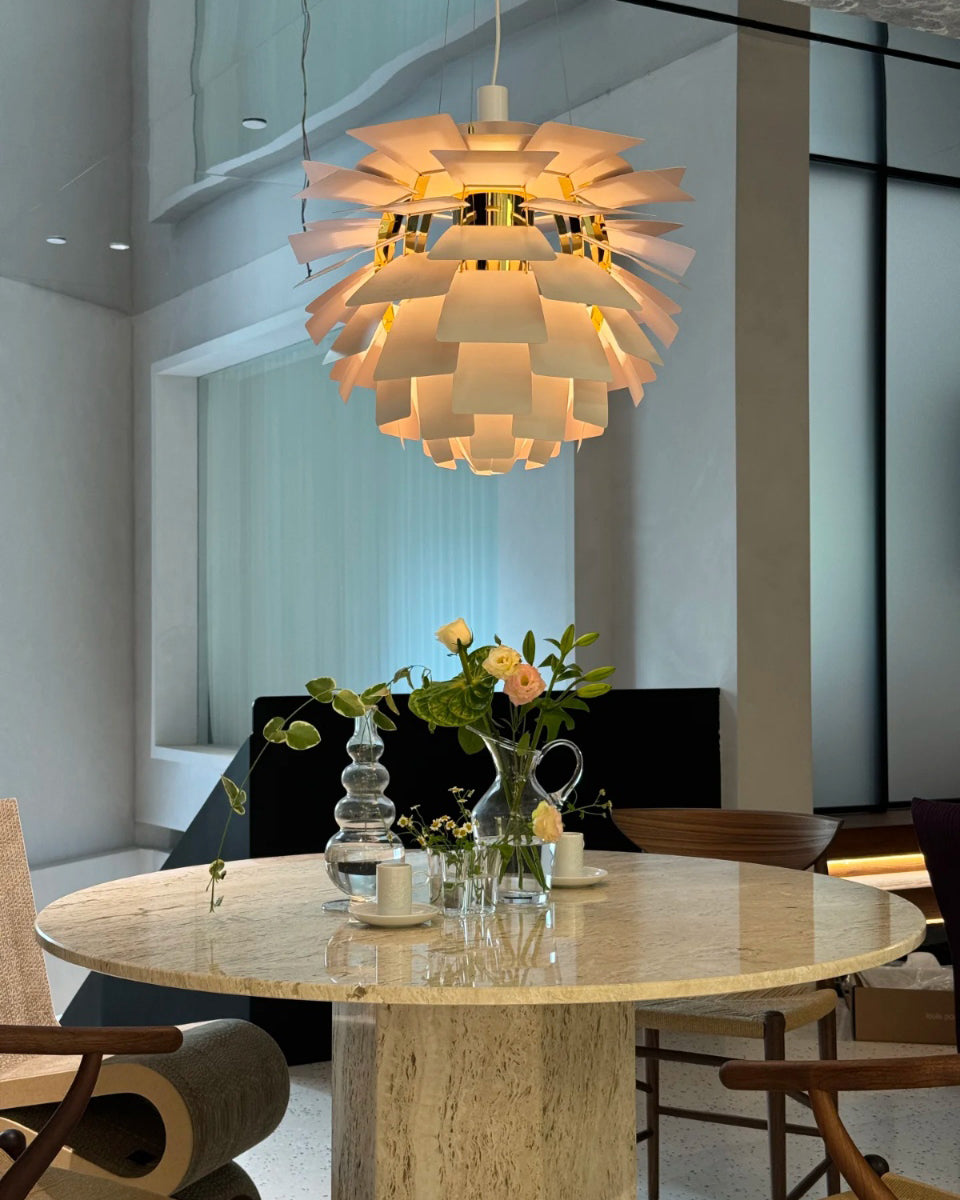 Pendant Light Metal 48.0 cm 18.9" Warm White Dining Room Adjustable Hanging Ceiling Lamp Pinecone Style E27 | Thomler
