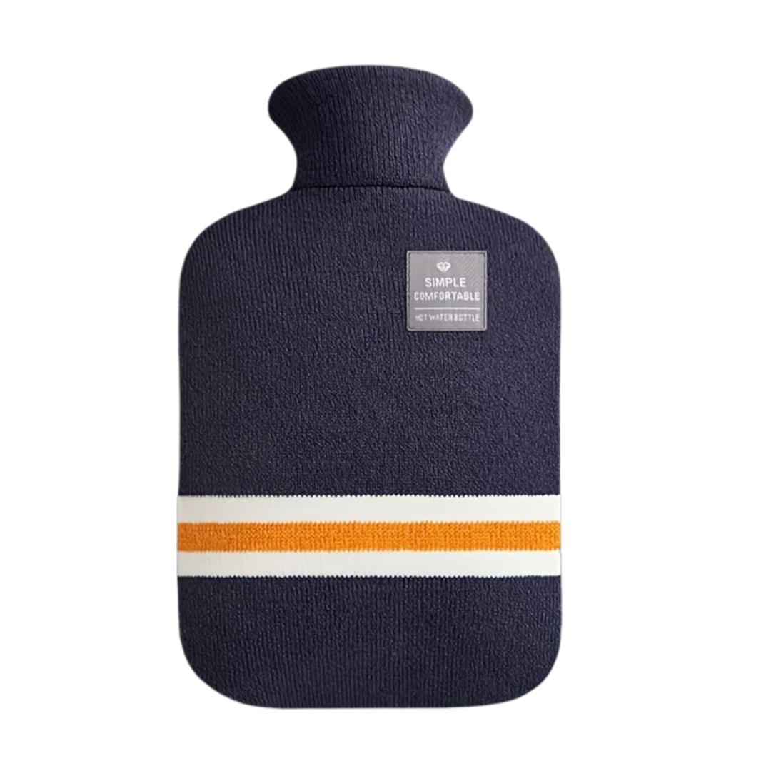 Hot Water Bottle with Knit Cover – 34 fl oz Cozy Heat Therapy for Winter Warmth, Cramps & Muscle Relief | Thomler
