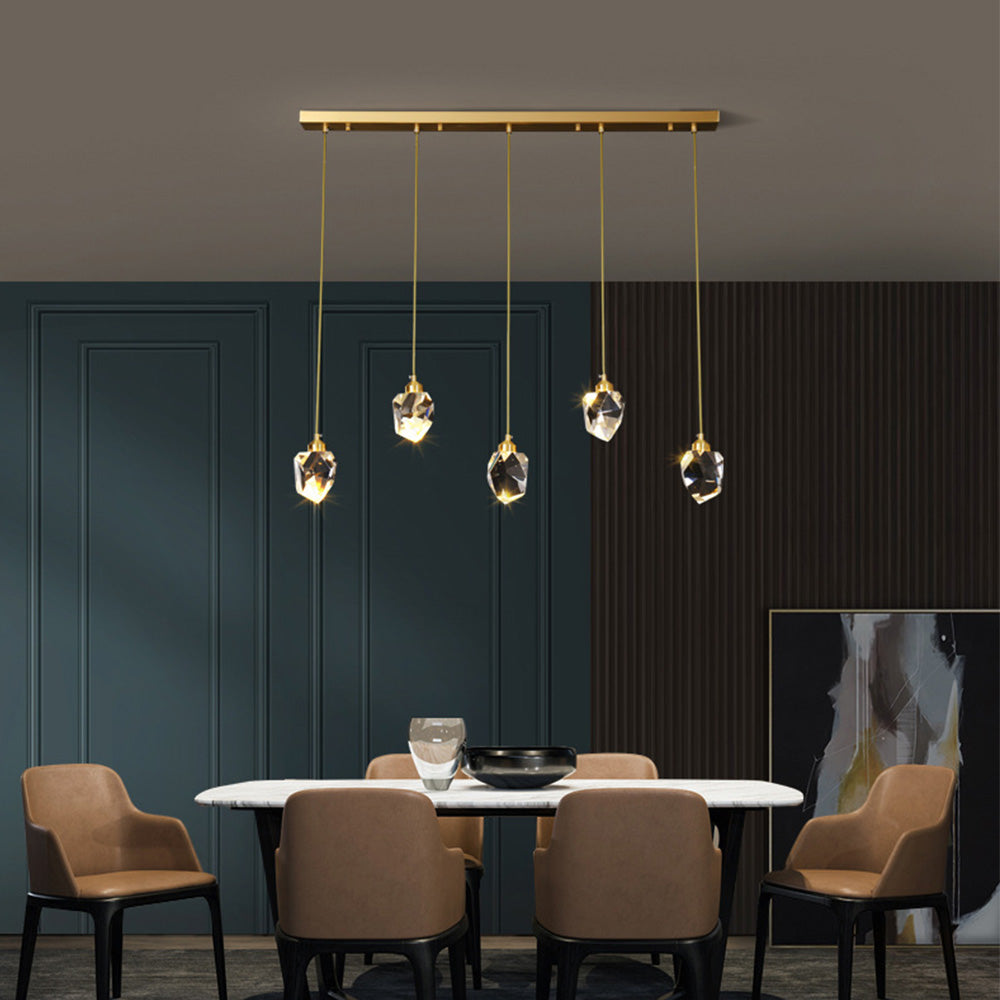 Pendant Light Glass Metal Adjustable Gold Dining Room Kitchen Island Hanging Ceiling Lamp Modern Teardrop Lighting | Thomler
