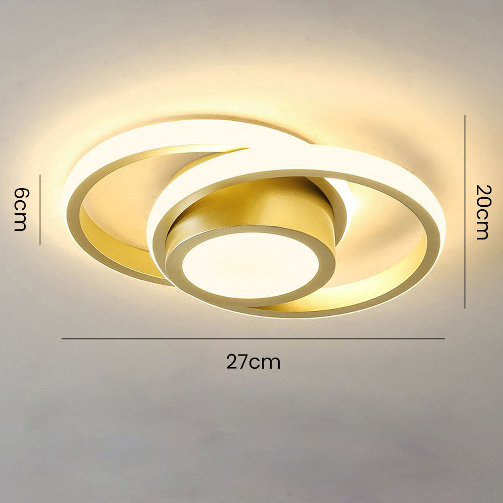 Ceiling Light LED Double Ring Black Living Room Hallway Modern Flush Mount Lighting | Thomler