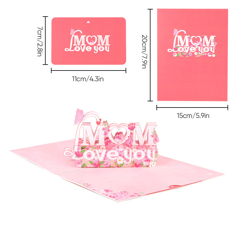 Popup Flower Greeting Card with 3D Laser-Cut Design for Mom, Grandma & Special Occasions | Thomler