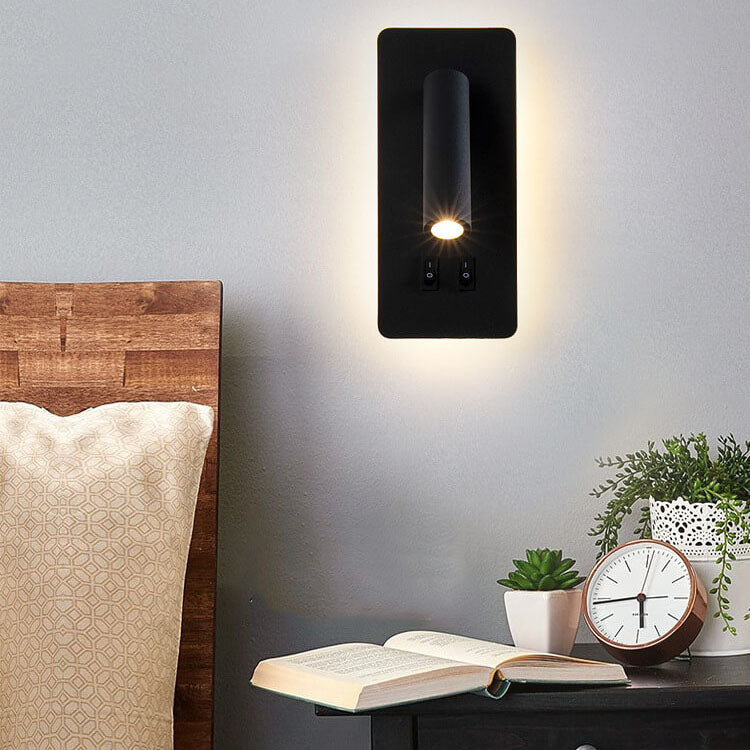 Adjustable LED Wall Sconce with Backlight – Rotatable Reading Light for Bedroom & Hallway – Modern Spotlight for Bedside & Living Room | Thomler